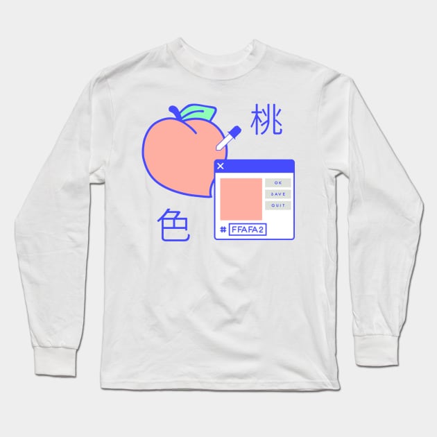 Peach Digital Long Sleeve T-Shirt by JonathanSandoval